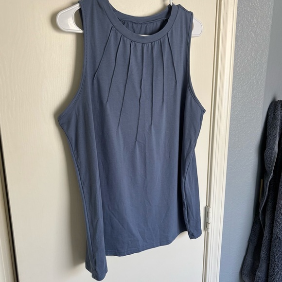 SHEIN Blue Pleated Sleeveless Tank Top NWOT - Picture 5 of 8